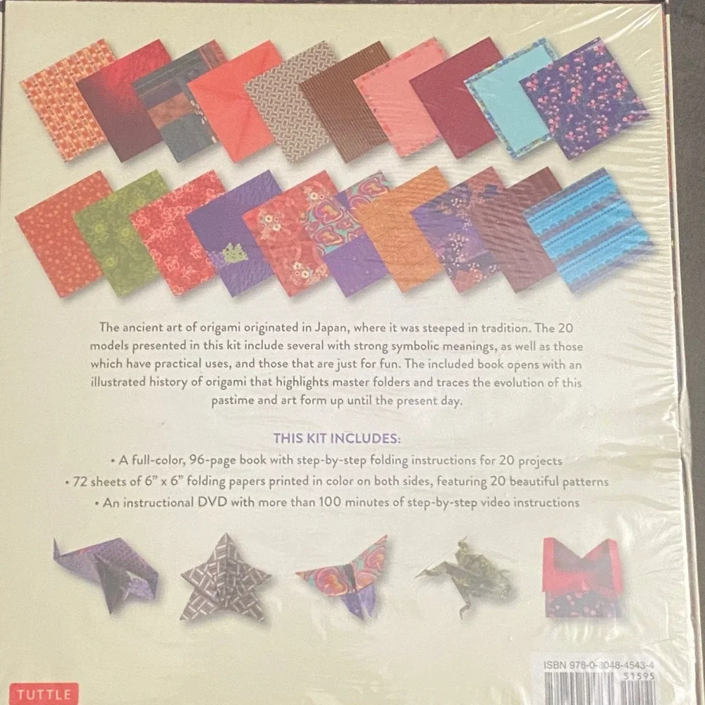 Japanese Origami for Beginners Kit Tuttle 20 Models 72 Sheets‎ DVD NEW